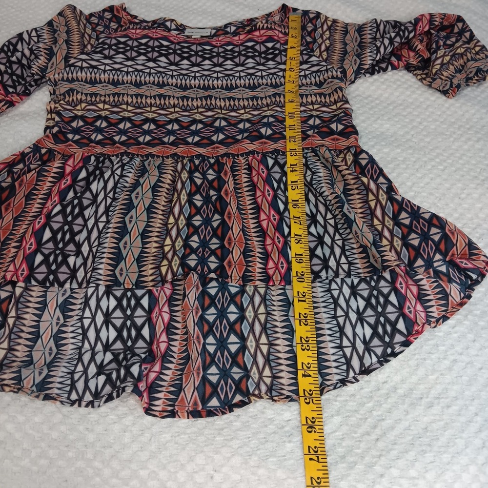 The Odells Womens Silk Geometric High Low Top Size XS‎ Artsy Boho Lightweight - Picture 7 of 9